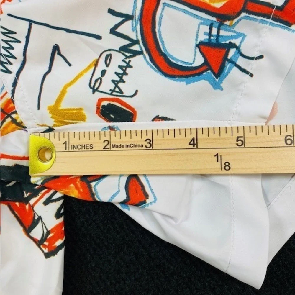 Jean-Michel Basquiat Mens XL Swim Shorts White Graphic Print Recycled Polyester